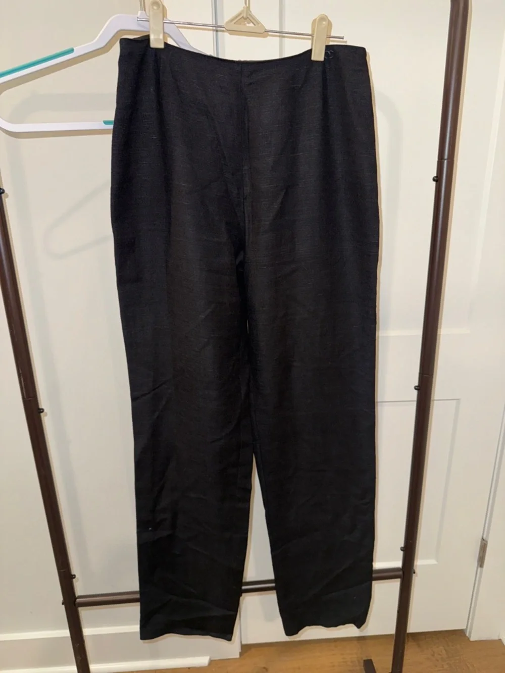 CHANEL Black Silk Pant with Signature Label - Picture 1 of 9